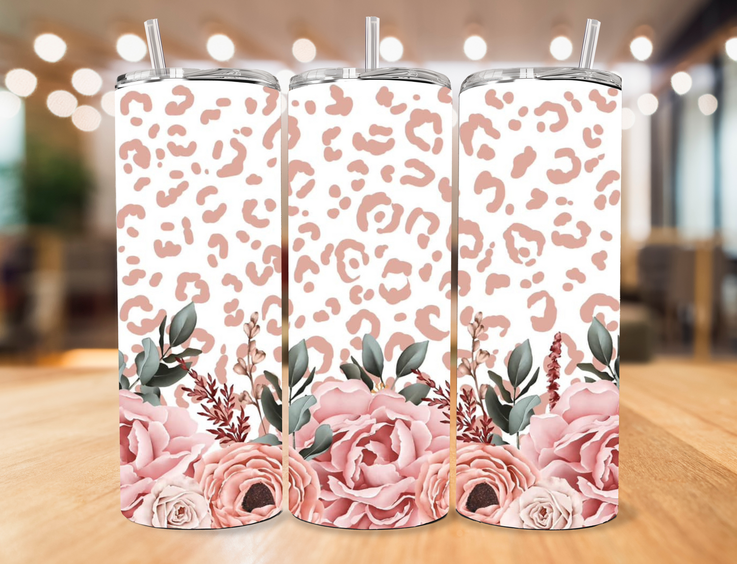 cheetah floral 30oz tumbler