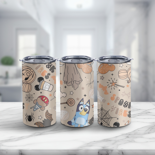 Spooky blue dog 14oz tumbler